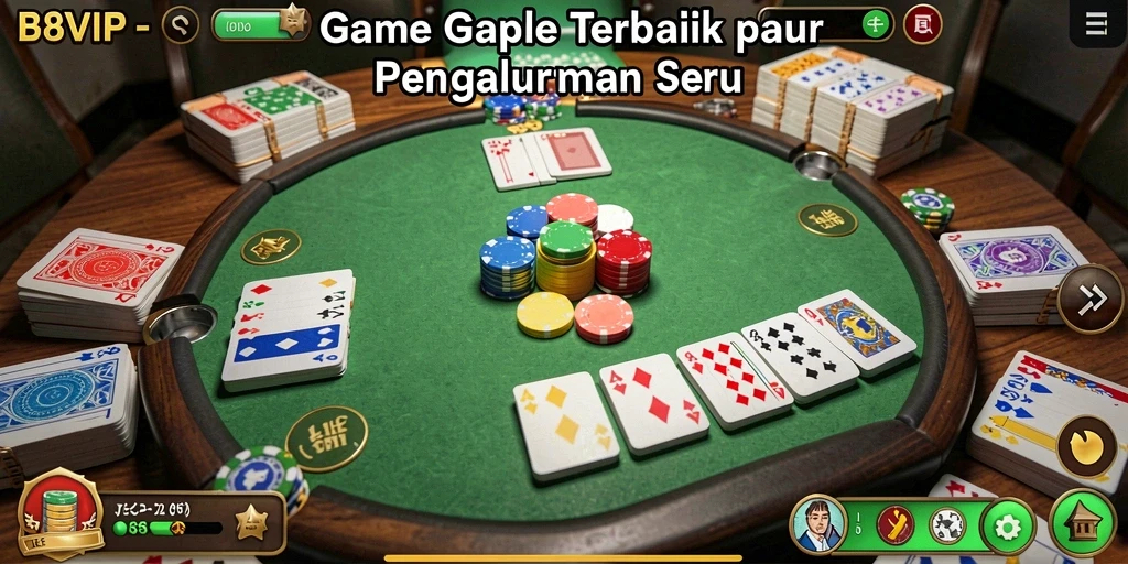 Tampilan gameplay seru dari B8VIP saat bermain Gaple.