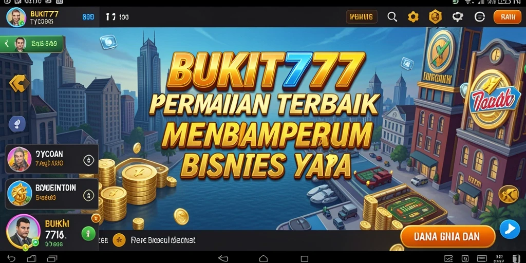 Tampilan gameplay menarik dalam BUKIT777 yang menunjukkan kemajuan bisnis Anda.