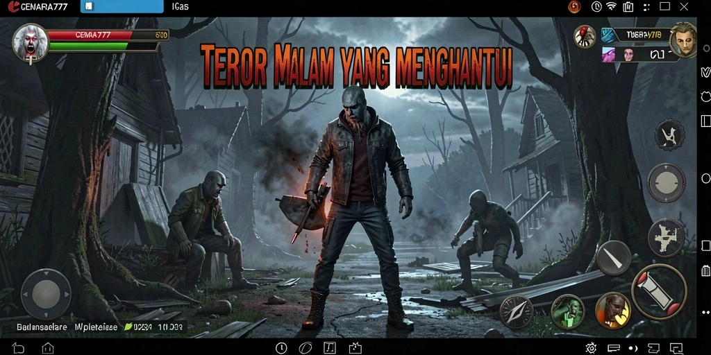 Screenshot gameplay CEMARA777 menampilkan aksi menegangkan di kegelapan.
