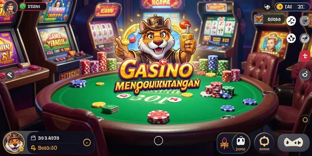 Screenshot gameplay D73 dengan suasana Kasino yang mendebarkan.