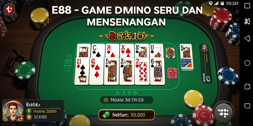 Screenshot utama E88 menampilkan gameplay Domino yang mengasyikkan.