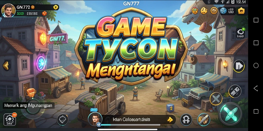 Tampilan gameplay GN777 yang menampilkan pengelolaan bisnis Tycoon.