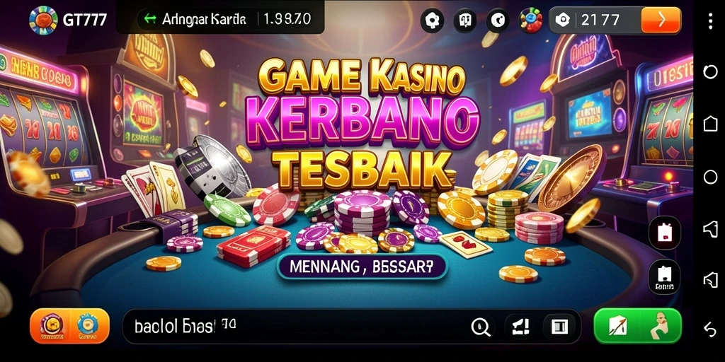 Tampilan gameplay GT777 yang seru dengan berbagai pilihan permainan kasino.
