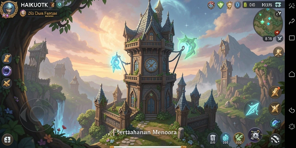 Tangkapan layar HAIKUOTK menampilkan aksi intens dalam pertempuran Tower Defense.
