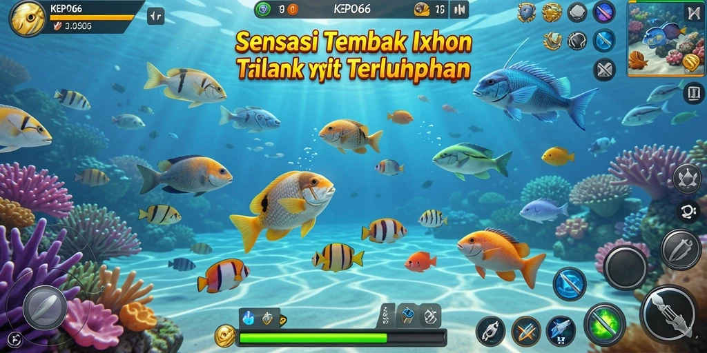 Screenshot menunjukkan aksi seru dalam game Tembak Ikan KEPO66.