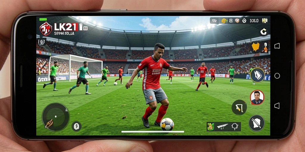 Screenshot LK21 menampilkan aksi seru pertandingan sepak bola.