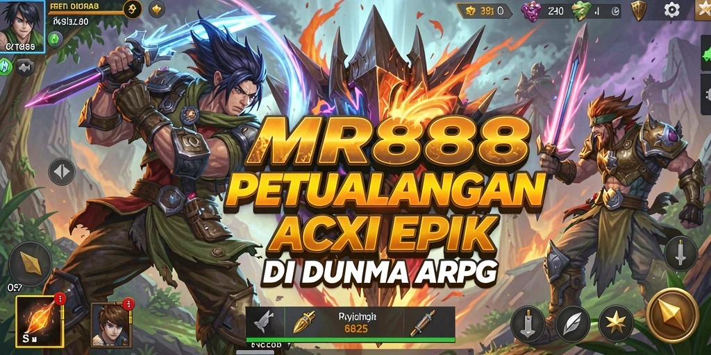 Screenshot gameplay MR888 menampilkan aksi pertempuran seru di dunia ARPG.