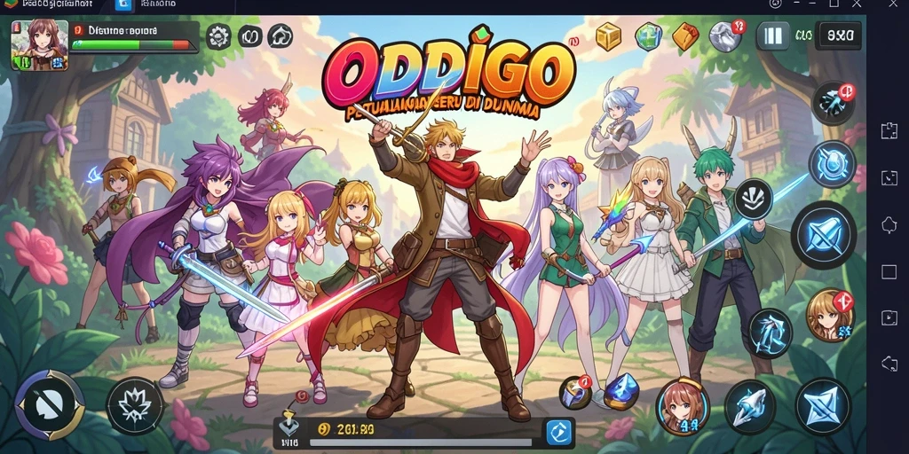 Tangkapan layar ODDIGO menampilkan aksi seru dalam dunia Anime.