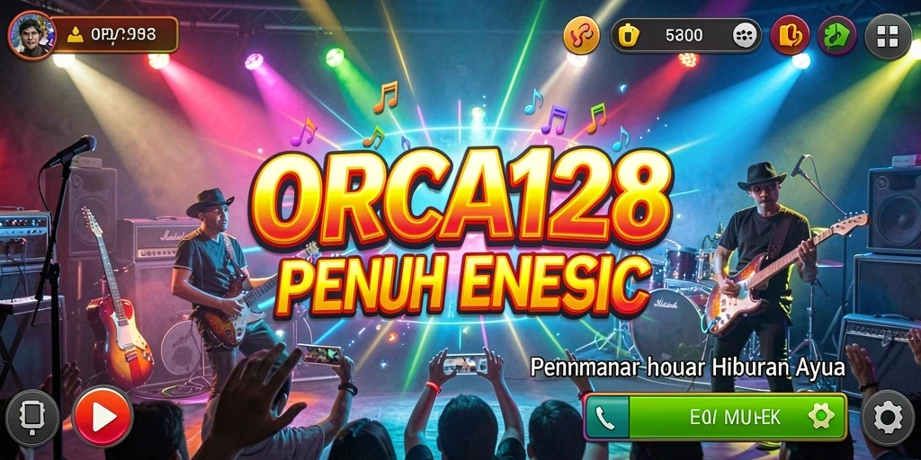 Tampilan menarik dari gameplay ORCA128 yang menampilkan pengalaman musik.