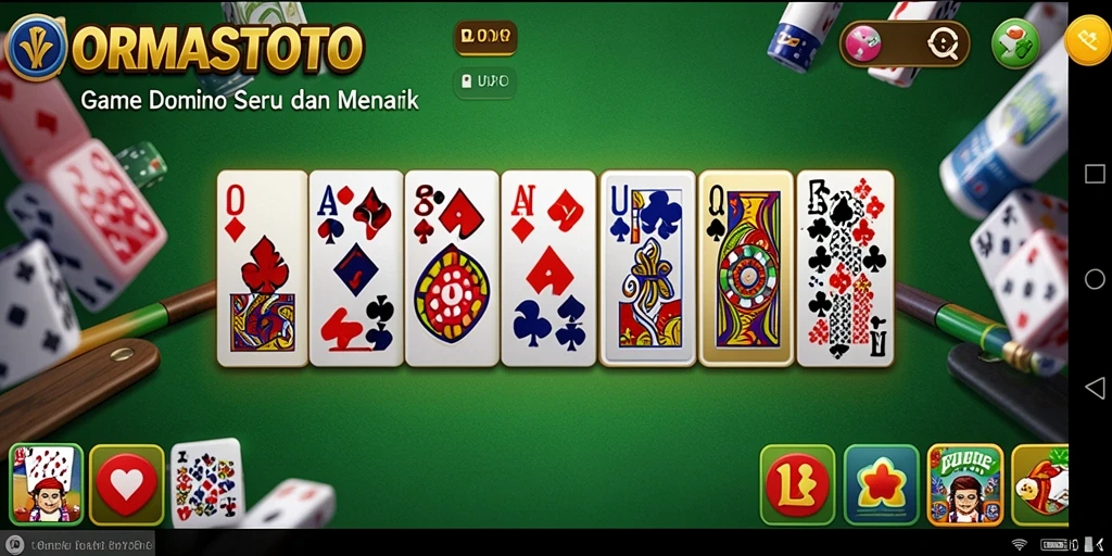 Screenshot gameplay ORMASTOTO menampilkan aksi domino seru.