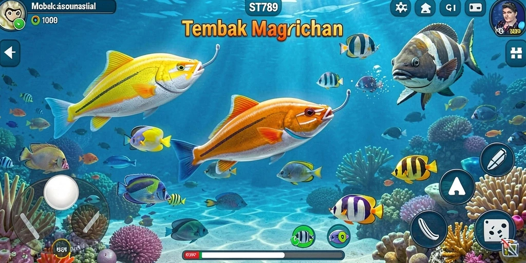 Tampilan gameplay ST789 yang seru saat berburu ikan.