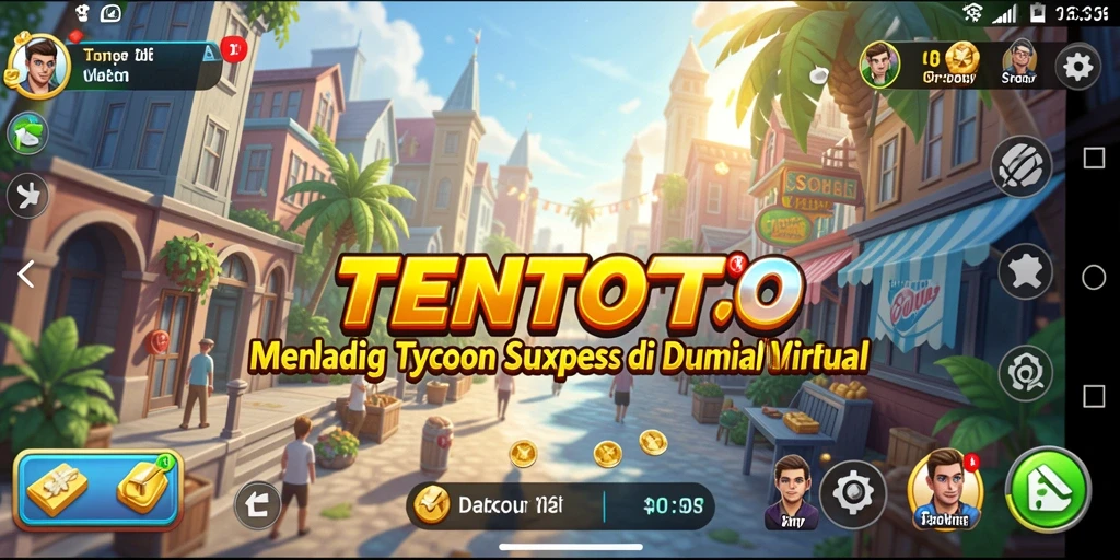 Tampilan gameplay TENTOTO menunjukkan strategi manajemen bisnis yang mendalam.