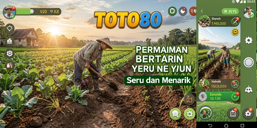 Tampilan gameplay seru TOTO80 dalam bertani di dunia virtual.