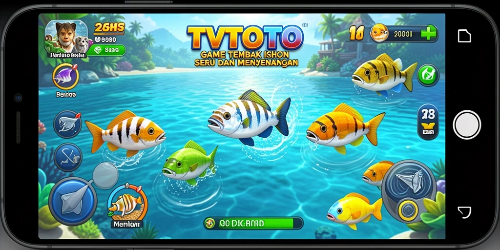 Gameplay seru Tembak Ikan di TVTOTO dengan grafis menawan.