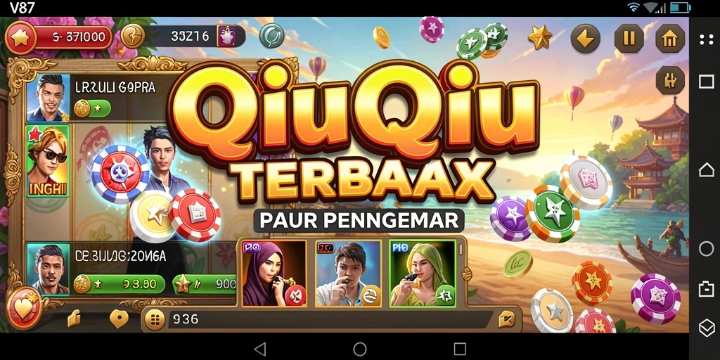 Tampilan gameplay QiuQiu yang seru di V87.