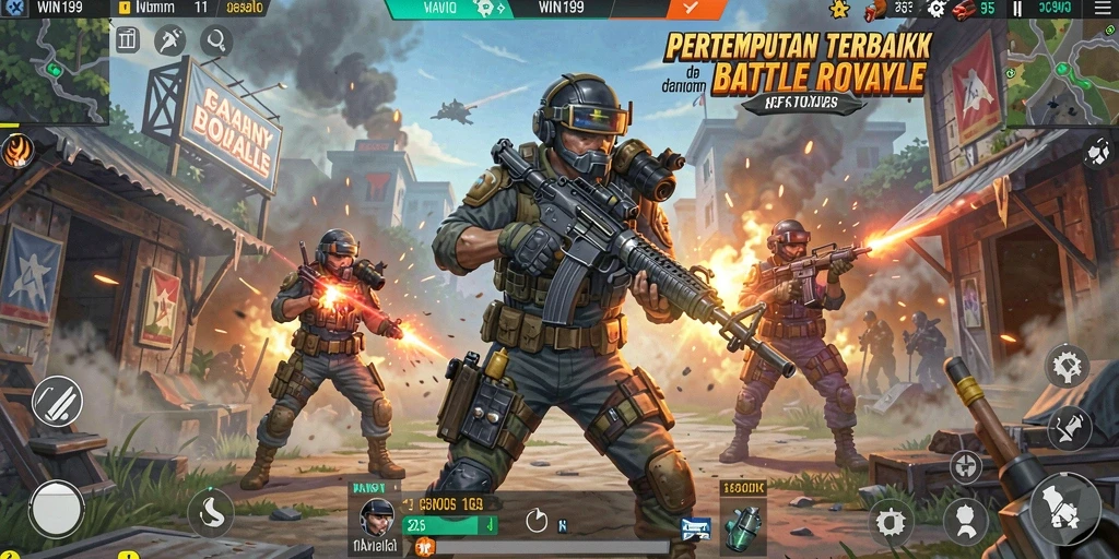 Tampilan gameplay seru di WIN199 Battle Royale.