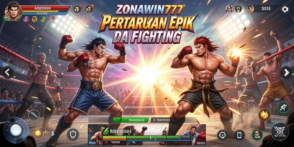 Tangkapan layar dari gameplay ZONAWIN777 yang menampilkan pertarungan yang mendebarkan.