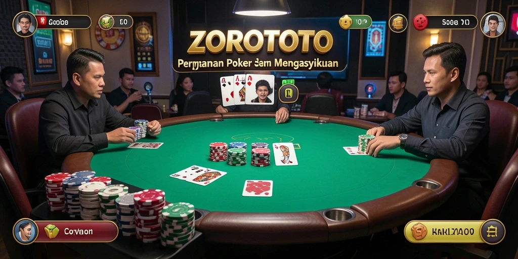 Tampilan gameplay poker yang seru dan mendebarkan di ZOROTOTO.